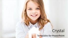  Presentation with white house - Beautiful presentation theme featuring school property - home and family concept backdrop and a lemonade colored foreground