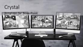  Presentation with safety workplace - Theme enhanced with modern technology safeguard office workplace background and a light gray colored foreground