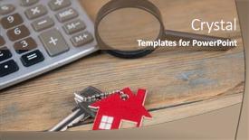  Presentation with house key - Cool new presentation with property-assessment-miniature-house backdrop and a coral colored foreground