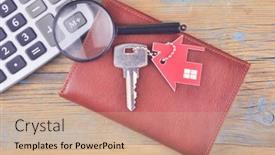  Presentation with house key - Beautiful theme featuring property-assessment-miniature-house backdrop and a soft green colored foreground