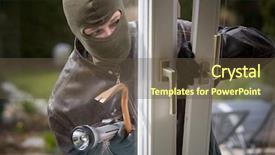  Presentation with residential - Cool new presentation theme with property damage - burglar breaks into a residential backdrop and a tawny brown colored foreground