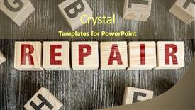  Presentation with property damage - Presentation design with property damage - wooden blocks with the text background and a violet colored foreground