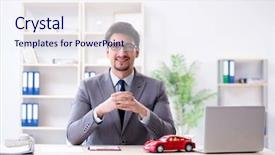  Presentation with motor - PPT layouts having property damage claims - agent offering car motor insurance background and a  colored foreground