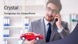  Presentation with tyre elevator motor car - Amazing presentation design having property damage claims - agent offering car motor insurance backdrop and a  colored foreground