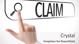  Presentation with property damage - Audience pleasing theme consisting of property damage claims - claim written in search bar backdrop and a white colored foreground