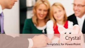  Presentation with financial assets - Cool new presentation design with property management - family with their consultant assets backdrop and a lemonade colored foreground