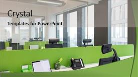  Presentation with office management - PPT layouts enhanced with property management - laptop and landline phone background and a light gray colored foreground