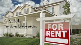  Presentation with property management - Slide deck consisting of property management - left facing red for rent background and a light gray colored foreground