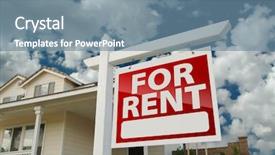  Presentation with real estate - Beautiful theme featuring property management - left facing red for rent backdrop and a seafoam green colored foreground