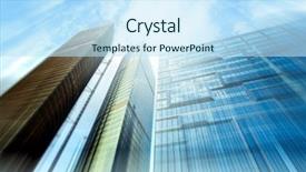  Presentation with high rise building - Presentation theme having property management - panoramic and perspective wide angle background and a sky blue colored foreground