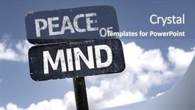  Presentation with mind - Amazing theme having property management - peace of mind sign backdrop and a ocean colored foreground