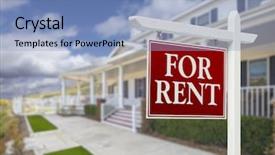 Presentation with real estate lending - Cool new presentation theme with property management - red for rent real estate backdrop and a light blue colored foreground