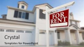  Presentation with real estate - Beautiful PPT theme featuring property management - red for rent real estate backdrop and a light gray colored foreground