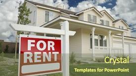  Presentation with property management - PPT layouts with property management - right facing red for rent background and a tawny brown colored foreground