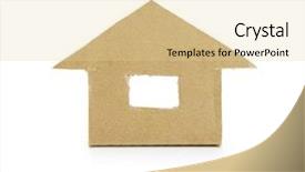  Presentation with leasing - Audience pleasing slides consisting of property management leasing - house made from card board backdrop and a blonde colored foreground
