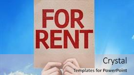  Presentation with annual day invitation card - Slide deck featuring property management leasing - rent card with a beautiful background and a  colored foreground