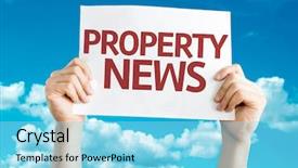  Presentation with property taxes - PPT layouts enhanced with property news card with sky background and a arctic colored foreground