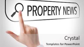  Presentation with property - Cool new PPT layouts with property news written in search backdrop and a light gray colored foreground