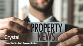  Presentation with property management - Slide set having property news background and a tawny brown colored foreground