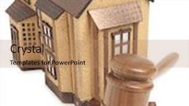  Presentation with property - Colorful theme enhanced with property offered for sale by a court isolated on white background backdrop and a coral colored foreground