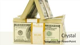  Presentation with property tax - Slide deck featuring property tax - stack of dollars isolated background and a soft green colored foreground