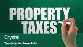  Presentation with property tax - Beautiful presentation design featuring property taxes backdrop and a ocean colored foreground