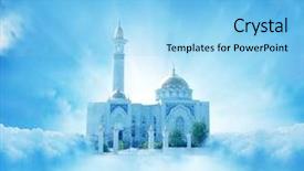  Presentation with mosque - Amazing presentation theme having prophet - mosque backdrop and a light blue colored foreground