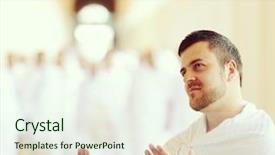  Presentation with hajj - Cool new presentation theme with prophet - muslim wearing ihram clothes backdrop and a sky blue colored foreground
