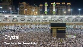  Presentation with kaaba - Presentation featuring prophet - praying in mecca at kaaba background and a gray colored foreground
