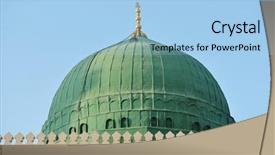  Presentation with saudi arabia - Amazing presentation design having prophet muhammed holy mosque backdrop and a light blue colored foreground