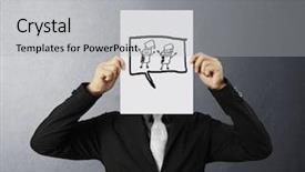  Presentation with idea - Presentation theme consisting of prophetic medicine - hand holding idea concept background and a  colored foreground