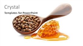  Presentation with antibiotic - Slide deck with propolis-granule-in-wooden-spoon background and a white colored foreground