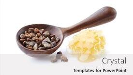  Presentation with honeycomb - Presentation design having propolis-granule-with-honeycomb background and a light gray colored foreground