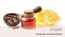  Presentation with honeycomb - Cool new theme with propolis-granule-with-honeycomb backdrop and a lemonade colored foreground
