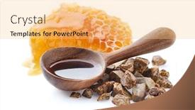  Presentation with antibiotic - PPT layouts featuring propolis-tincture-in-wooden-spoon background and a yellow colored foreground