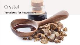  Presentation with antibiotic - PPT layouts having propolis-tincture-in-wooden-spoon background and a light gray colored foreground