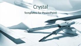  Presentation with construction work - Audience pleasing presentation theme consisting of construction proposal - engineer's work table backdrop and a sky blue colored foreground