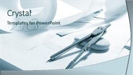  Presentation with construction work - Beautiful presentation featuring construction proposal - engineer's work table backdrop and a sky blue colored foreground