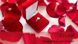  Presentation with ring diamond jewelry - Audience pleasing slides consisting of proposal and romantic concept - diamond backdrop and a crimson colored foreground