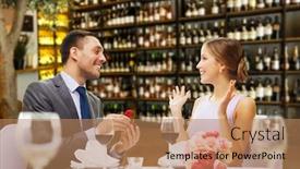  Presentation with engagement - Audience pleasing presentation design consisting of proposal-couple-and-valentine-s backdrop and a coral colored foreground