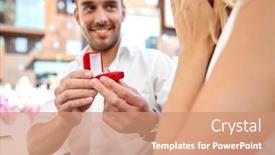  Presentation with engagement - Amazing PPT theme having proposal-people-and-holidays-concept backdrop and a coral colored foreground