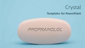  Presentation with pharmaceutical - Slide deck with propranolol-pharmaceutical-medicine-pills-tablet background and a light blue colored foreground