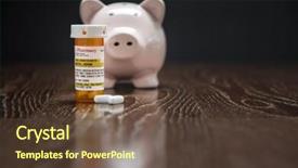  Presentation with release - Audience pleasing slide deck consisting of proprietary prescription medicine bottle pills backdrop and a tawny brown colored foreground