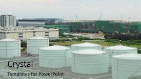  Presentation with oil in tank farm - Colorful slides enhanced with propylene - oil tank at day backdrop and a  colored foreground