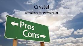  Presentation with highway road sign - Amazing slide set having pros and cons green road backdrop and a light blue colored foreground