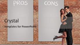  Presentation with posters - Amazing slides having pros and cons backdrop and a light gray colored foreground