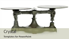  Presentation with iron - Beautiful presentation design featuring pros cons - antique iron scales showing imbalance backdrop and a mint green colored foreground