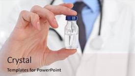  Presentation with vaccination - PPT theme enhanced with pros cons - doctor with medicine for vaccination background and a coral colored foreground