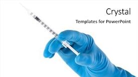  Presentation with vaccination - Cool new slide set with pros cons - hand of nurse with syringe backdrop and a white colored foreground