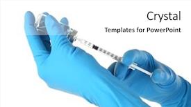  Presentation with vaccination - Beautiful presentation theme featuring pros cons - hands of nurse with syringe backdrop and a white colored foreground